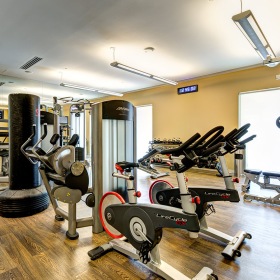bright, airy fitness center